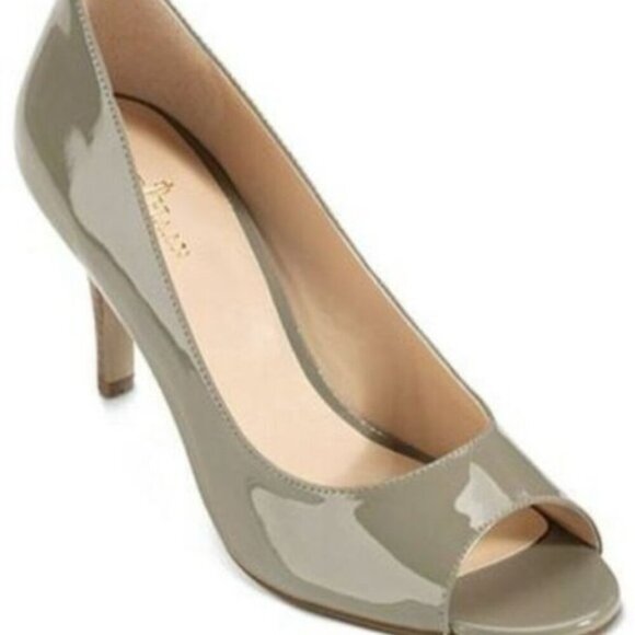 COLE HAAN Women's Lainey Air Khaki Taupe Brown Open Toe Low Heels Pumps 8.5‎ - Picture 1 of 11
